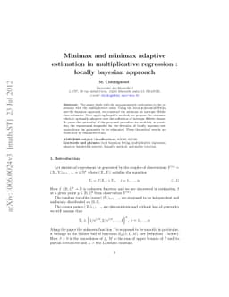 Minimax and minimax adaptive estimation in multiplicative regression :
  locally bayesian approach