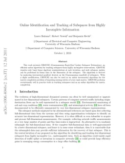 Online Identification and Tracking of Subspaces from Highly Incomplete
  Information