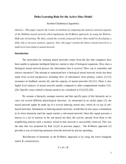 Delta Learning Rule for the Active Sites Model