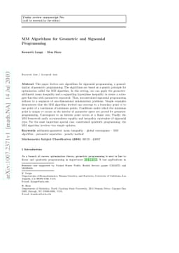 MM Algorithms for Geometric and Signomial Programming