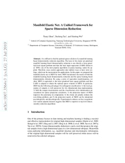 Manifold Elastic Net: A Unified Framework for Sparse Dimension Reduction