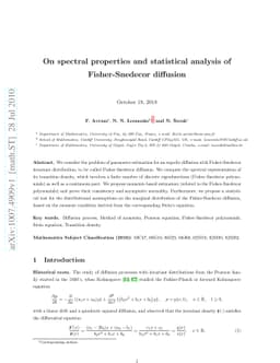 On spectral properties and statistical analysis of Fisher-Snedecor
  diffusion