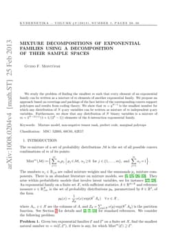 Mixture decompositions of exponential families using a decomposition of
  their sample spaces