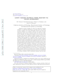 Latent variable graphical model selection via convex optimization