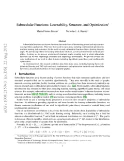 Submodular Functions: Learnability, Structure, and Optimization