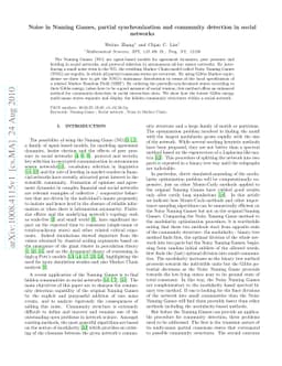 Noise in Naming Games, partial synchronization and community detection
  in social networks