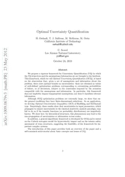 Optimal Uncertainty Quantification
