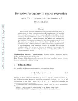 Detection boundary in sparse regression