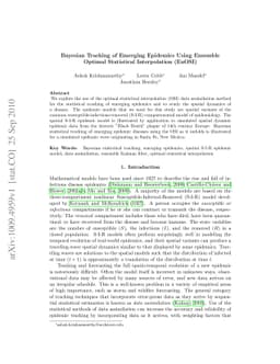 Bayesian Tracking of Emerging Epidemics Using Ensemble Optimal
  Statistical Interpolation (EnOSI)