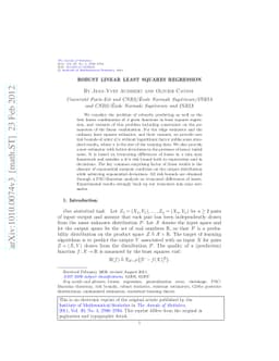Robust linear least squares regression