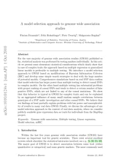 A model selection approach to genome wide association studies
