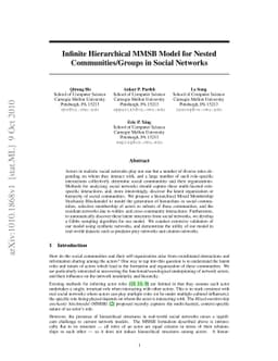 Infinite Hierarchical MMSB Model for Nested Communities/Groups in Social
  Networks