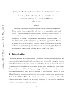 Testing for Parallelism Between Trends in Multiple Time Series
