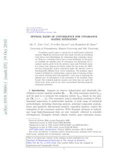 Optimal rates of convergence for covariance matrix estimation