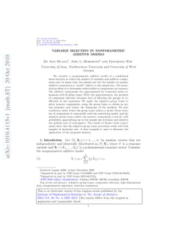 Variable selection in nonparametric additive models