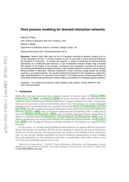 Point process modeling for directed interaction networks