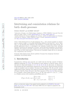 Intertwining and commutation relations for birth-death processes