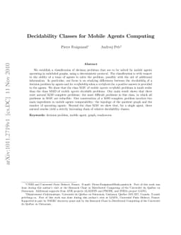 Decidability Classes for Mobile Agents Computing