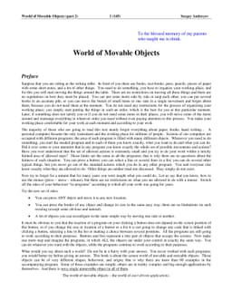 World of Movable Objects. Part 2