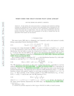 When does the mean excess plot look linear?