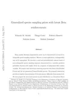 Generalized Species Sampling Priors with Latent Beta reinforcements