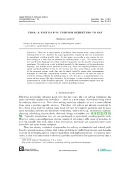 URSA: A System for Uniform Reduction to SAT