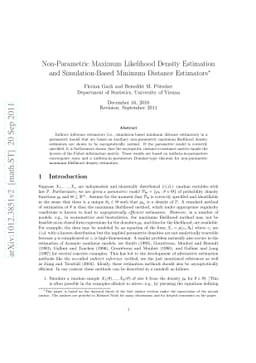 Non-Parametric Maximum Likelihood Density Estimation and
  Simulation-Based Minimum Distance Estimators