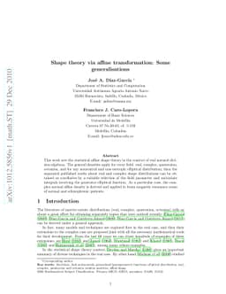 Shape theory via affine transformation: Some generalisations