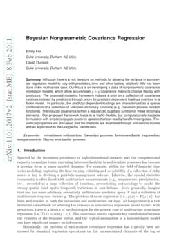 Bayesian Nonparametric Covariance Regression