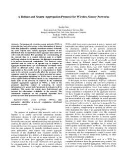 A Robust and Secure Aggregation Protocol for Wireless Sensor Networks