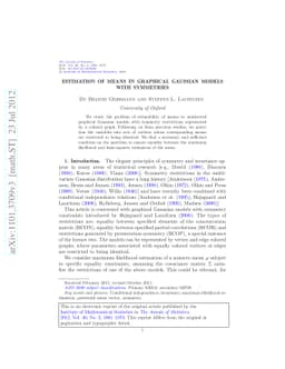 Estimation of means in graphical Gaussian models with symmetries