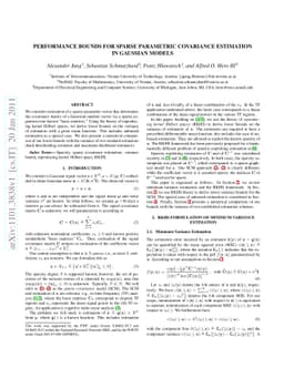 Performance Bounds for Sparse Parametric Covariance Estimation in
  Gaussian Models