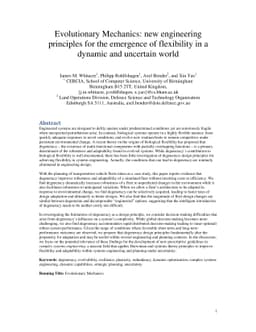 Evolutionary Mechanics: new engineering principles for the emergence of
  flexibility in a dynamic and uncertain world