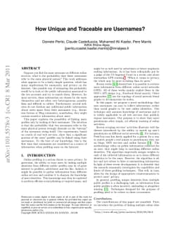 How Unique and Traceable are Usernames?