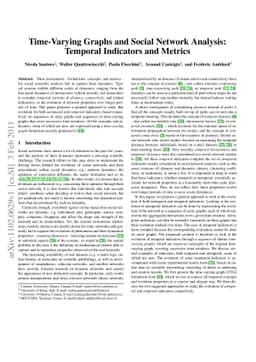 Time-Varying Graphs and Social Network Analysis: Temporal Indicators and
  Metrics