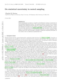 On statistical uncertainty in nested sampling