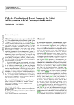 Collective Classification of Textual Documents by Guided
  Self-Organization in T-Cell Cross-Regulation Dynamics