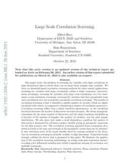 Large Scale Correlation Screening