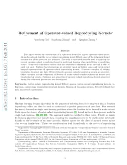Refinement of Operator-valued Reproducing Kernels