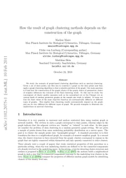 How the result of graph clustering methods depends on the construction
  of the graph