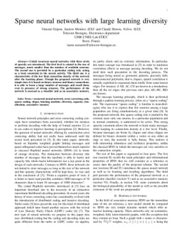 Sparse neural networks with large learning diversity