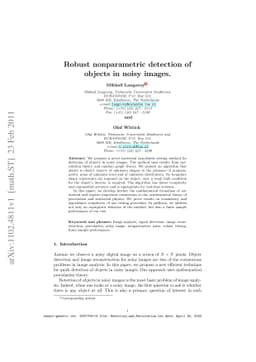 Robust nonparametric detection of objects in noisy images