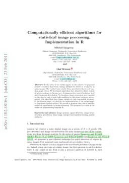Computationally efficient algorithms for statistical image processing.
  Implementation in R