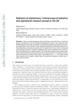 Statistics of statisticians: Critical mass of statistics and operational
  research groups in the UK
