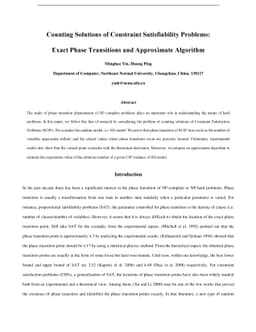 Counting Solutions of Constraint Satisfiability Problems:Exact Phase
  Transitions and Approximate Algorithm