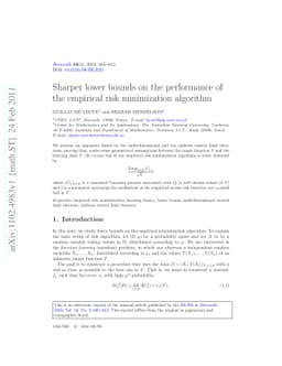 Sharper lower bounds on the performance of the empirical risk
  minimization algorithm