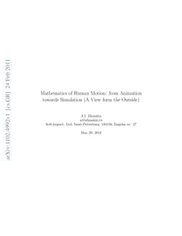 Mathematics of Human Motion: from Animation towards Simulation (A View
  form the Outside)