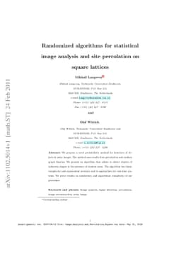 Randomized algorithms for statistical image analysis and site
  percolation on square lattices