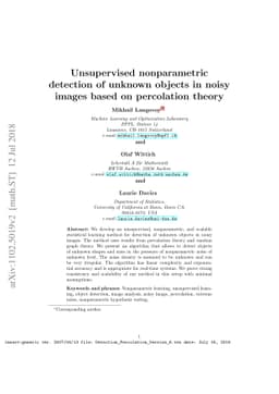Unsupervised nonparametric detection of unknown objects in noisy images
  based on percolation theory