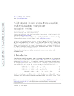 A self-similar process arising from a random walk with random
  environment in random scenery